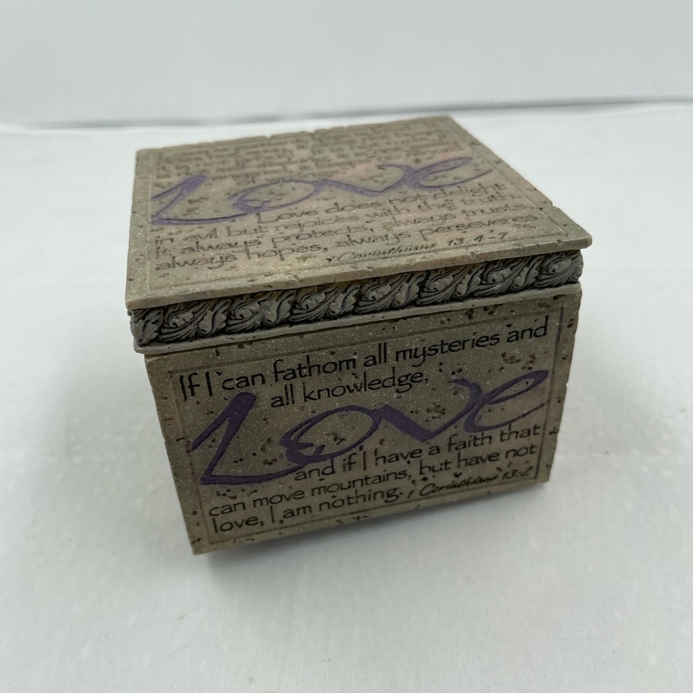 Demdaco By Faith Bill Stross LOVE Lidded Keepsake Trinket Box
